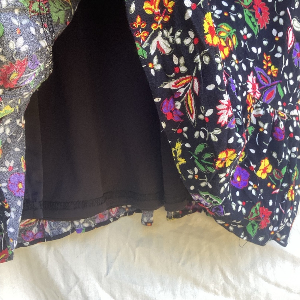 Zara Trafaluc black floral long sleeve mini dress, size medium - Picture 6 of 10